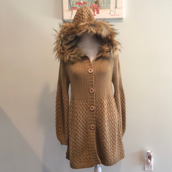 REBELL’s S/M women’s long button down sweater with hood - Picture 1 of 10